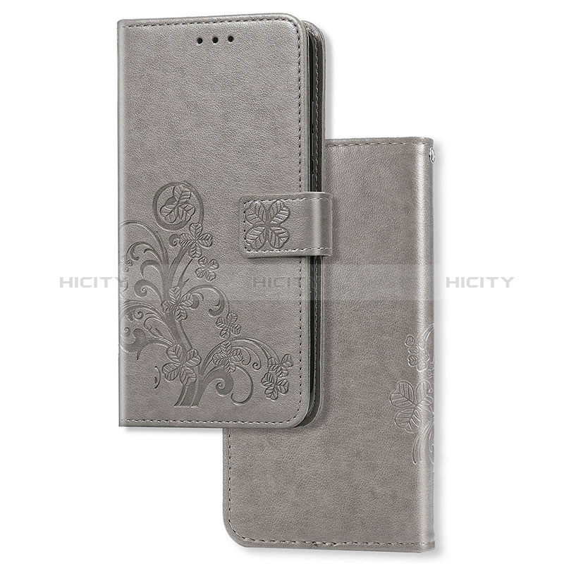 Custodia Portafoglio In Pelle Fiori Cover con Supporto per Huawei Honor 9X Grigio