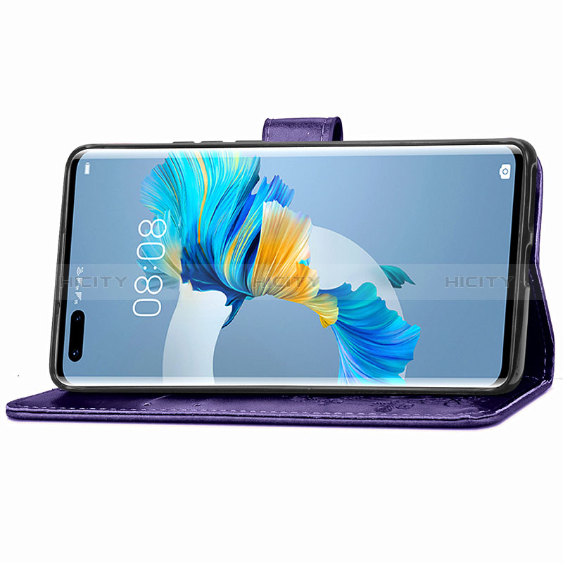 Custodia Portafoglio In Pelle Fiori Cover con Supporto per Huawei Mate 40 Pro