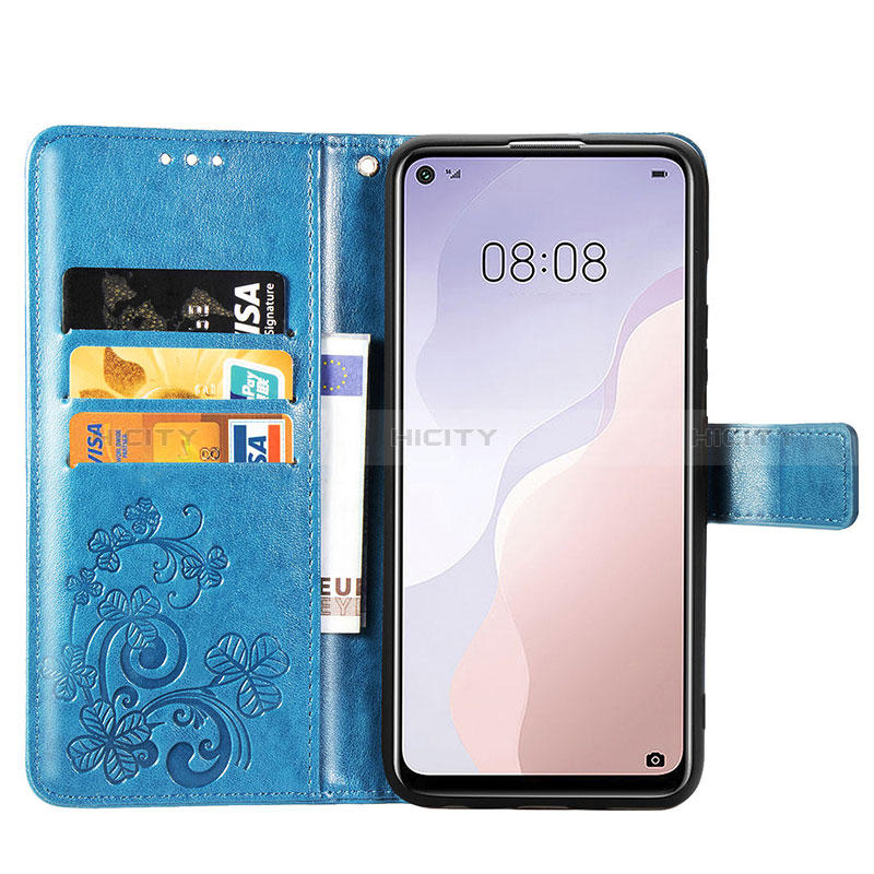 Custodia Portafoglio In Pelle Fiori Cover con Supporto per Huawei P40 Lite 5G