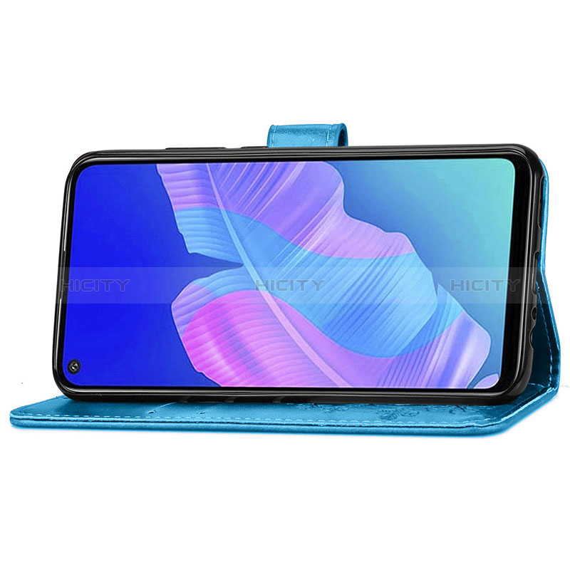 Custodia Portafoglio In Pelle Fiori Cover con Supporto per Huawei P40 Lite E