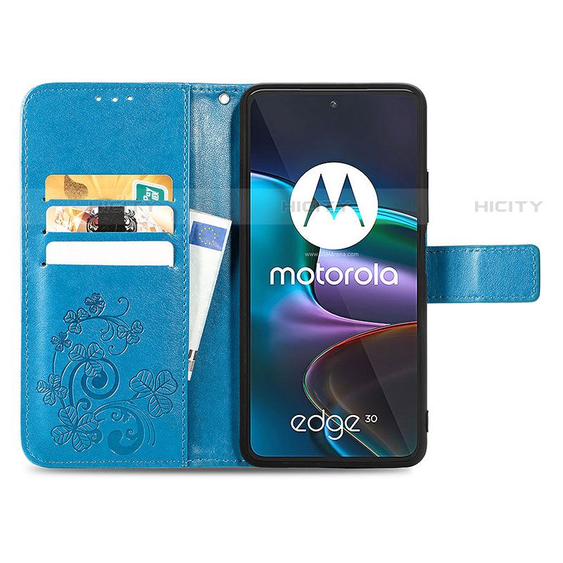 Custodia Portafoglio In Pelle Fiori Cover con Supporto per Motorola Moto Edge 30 5G