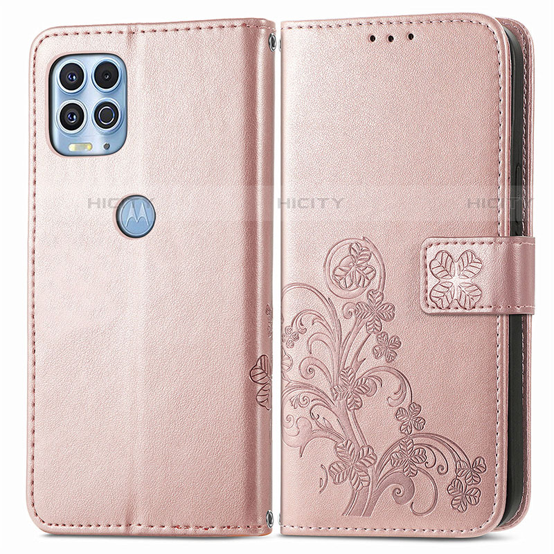 Custodia Portafoglio In Pelle Fiori Cover con Supporto per Motorola Moto G100 5G