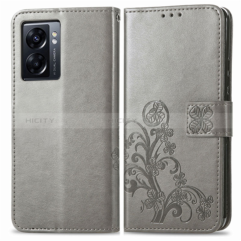 Custodia Portafoglio In Pelle Fiori Cover con Supporto per Oppo A56S 5G