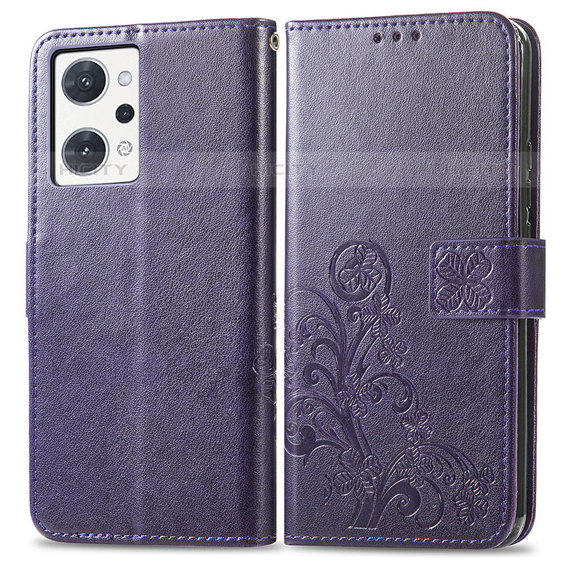 Custodia Portafoglio In Pelle Fiori Cover con Supporto per Oppo Reno7 A