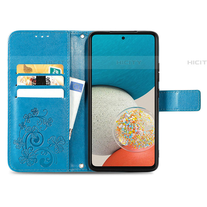 Custodia Portafoglio In Pelle Fiori Cover con Supporto per Samsung Galaxy A53 5G