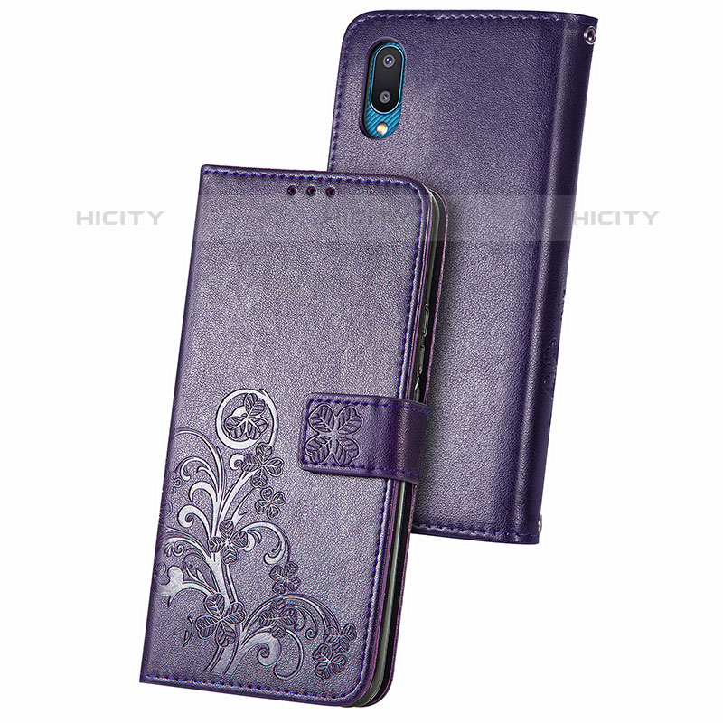 Custodia Portafoglio In Pelle Fiori Cover con Supporto per Samsung Galaxy M02