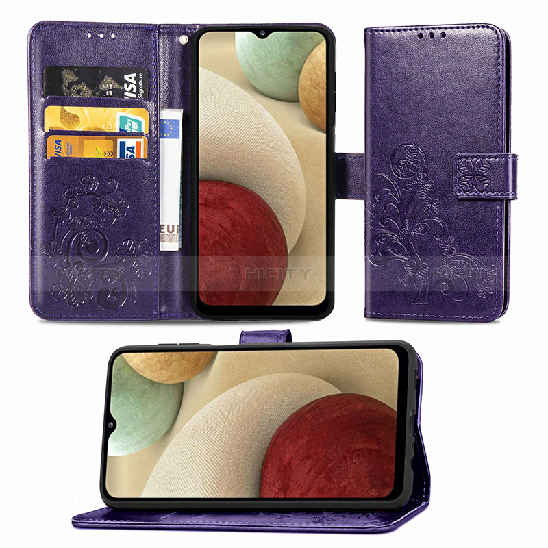 Custodia Portafoglio In Pelle Fiori Cover con Supporto per Samsung Galaxy M12