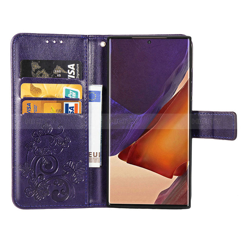 Custodia Portafoglio In Pelle Fiori Cover con Supporto per Samsung Galaxy Note 20 Ultra 5G
