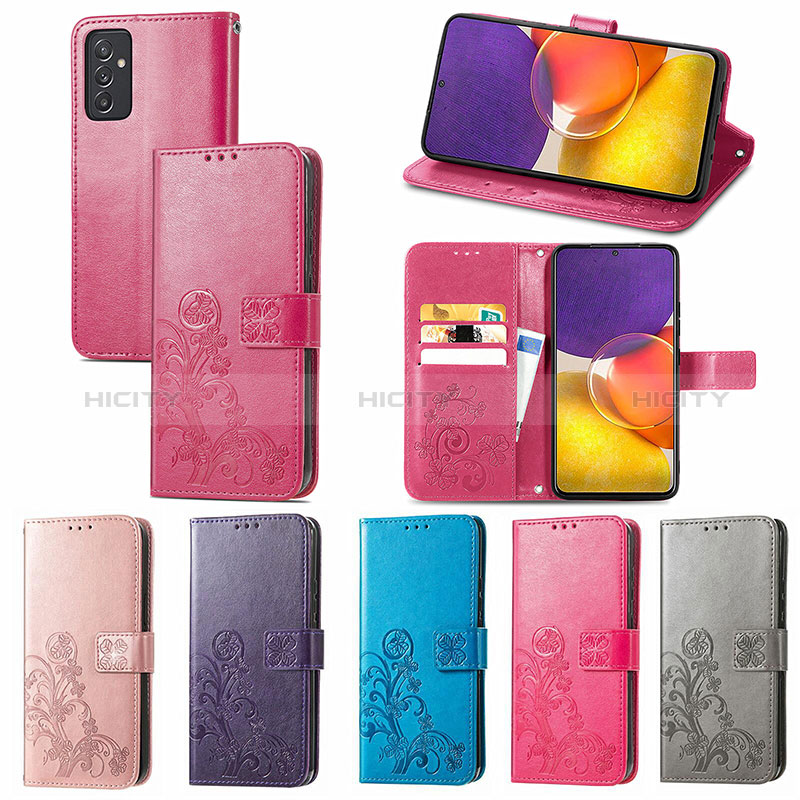 Custodia Portafoglio In Pelle Fiori Cover con Supporto per Samsung Galaxy Quantum2 5G