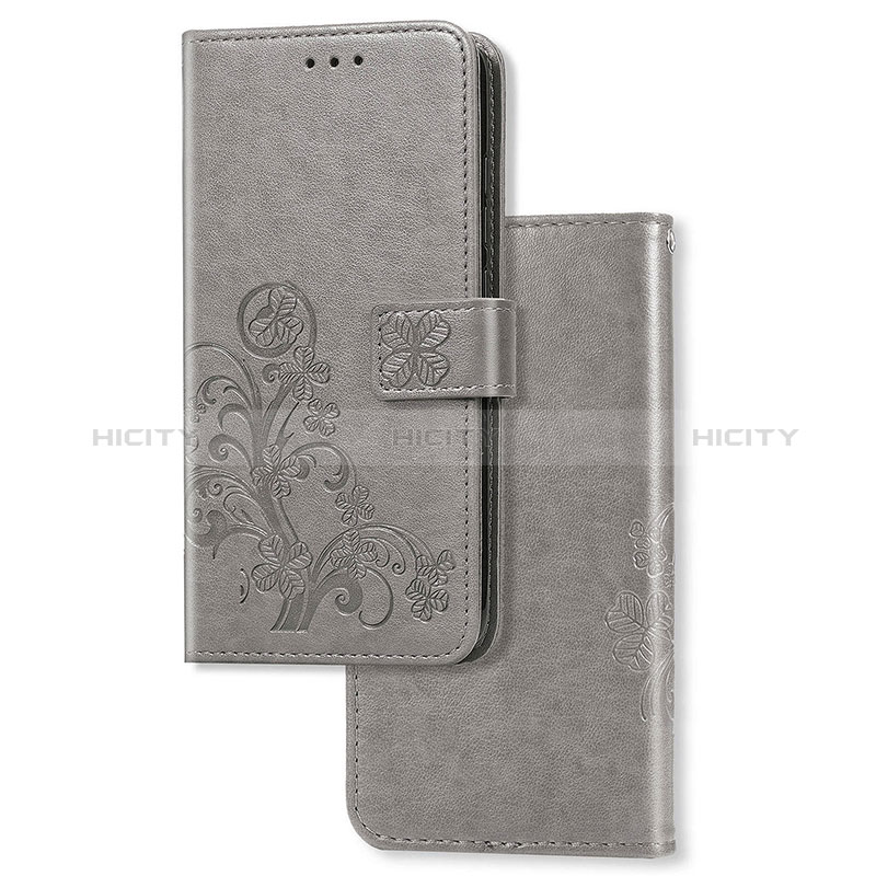 Custodia Portafoglio In Pelle Fiori Cover con Supporto per Samsung Galaxy S20 Plus Grigio