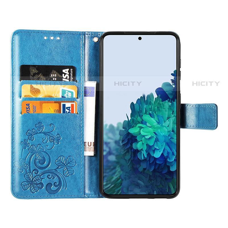 Custodia Portafoglio In Pelle Fiori Cover con Supporto per Samsung Galaxy S21 5G