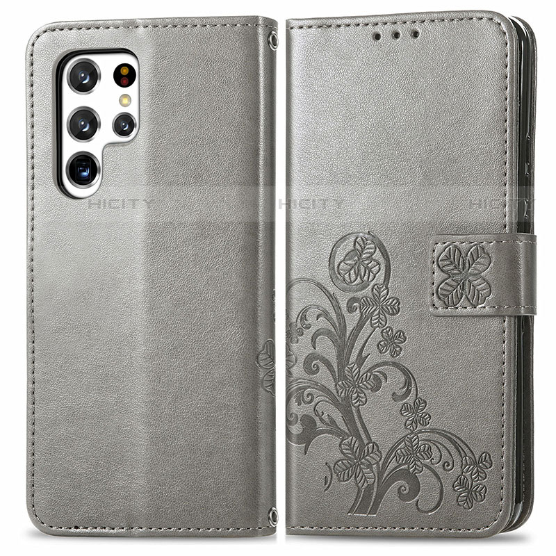 Custodia Portafoglio In Pelle Fiori Cover con Supporto per Samsung Galaxy S21 Ultra 5G