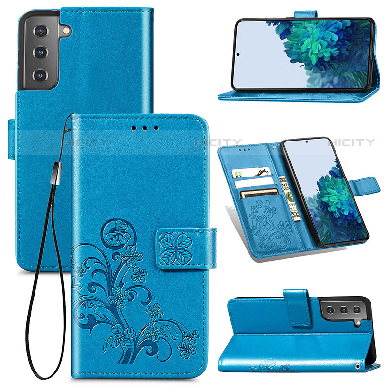 Custodia Portafoglio In Pelle Fiori Cover con Supporto per Samsung Galaxy S22 Plus 5G