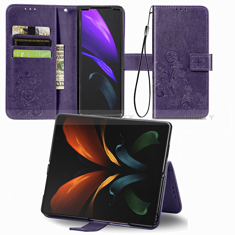 Custodia Portafoglio In Pelle Fiori Cover con Supporto per Samsung Galaxy Z Fold3 5G