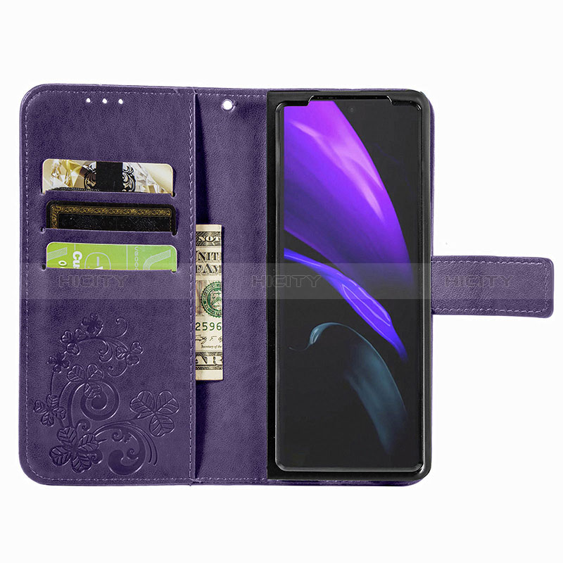 Custodia Portafoglio In Pelle Fiori Cover con Supporto per Samsung Galaxy Z Fold3 5G