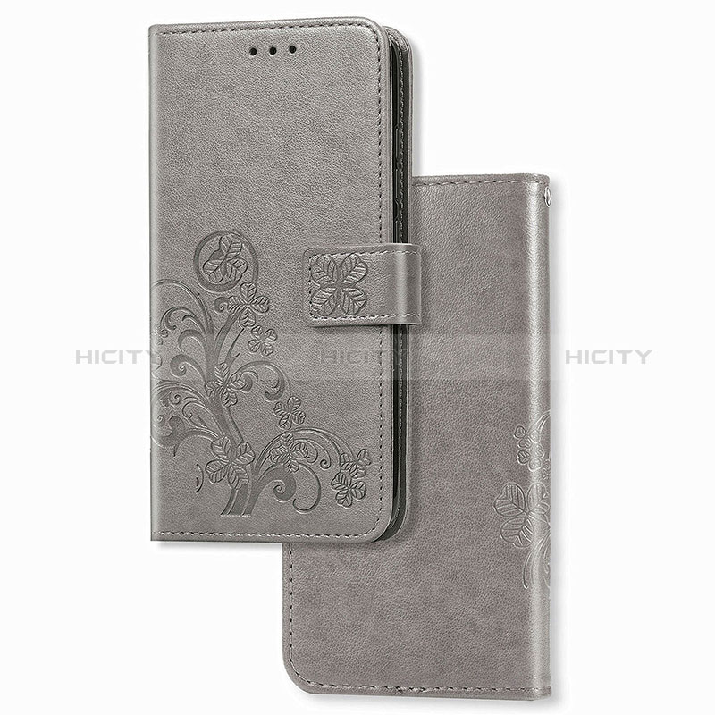 Custodia Portafoglio In Pelle Fiori Cover con Supporto per Samsung Galaxy Z Fold3 5G Grigio
