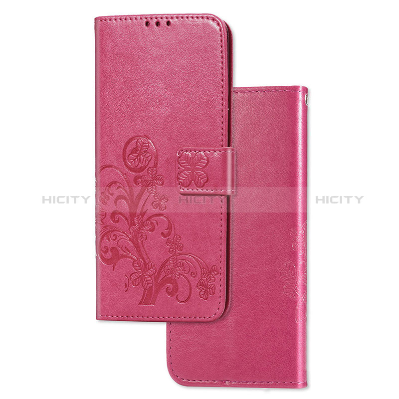 Custodia Portafoglio In Pelle Fiori Cover con Supporto per Sony Xperia 1 Rosso