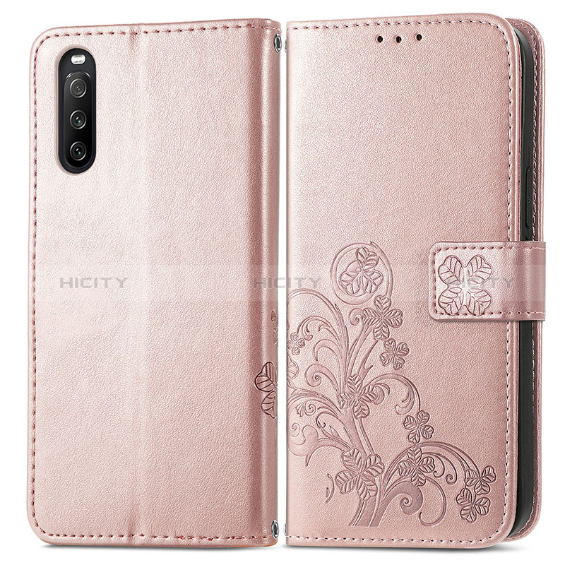 Custodia Portafoglio In Pelle Fiori Cover con Supporto per Sony Xperia 10 III