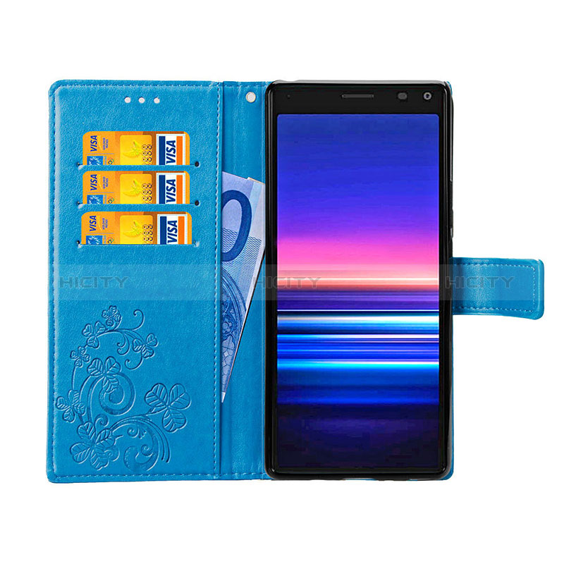 Custodia Portafoglio In Pelle Fiori Cover con Supporto per Sony Xperia 8