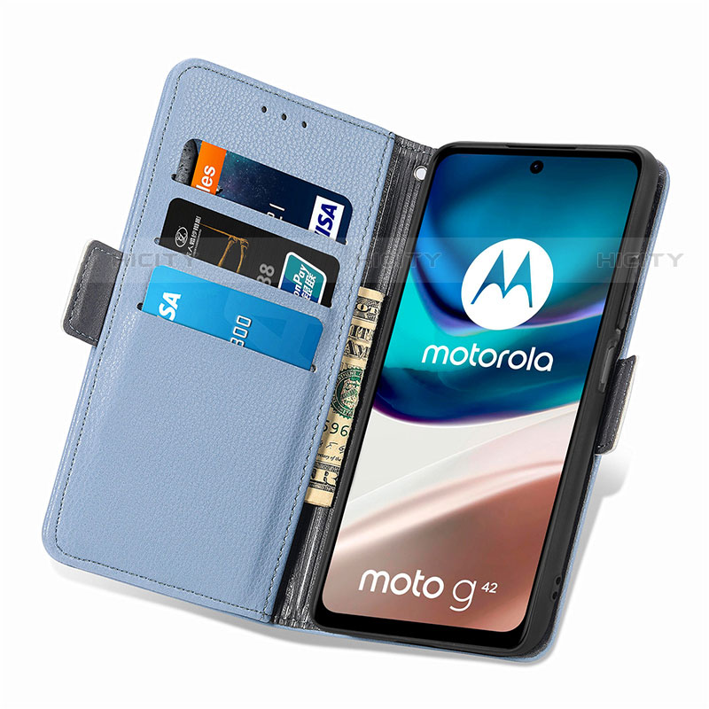 Custodia Portafoglio In Pelle Fiori Cover con Supporto S02D per Motorola Moto G42