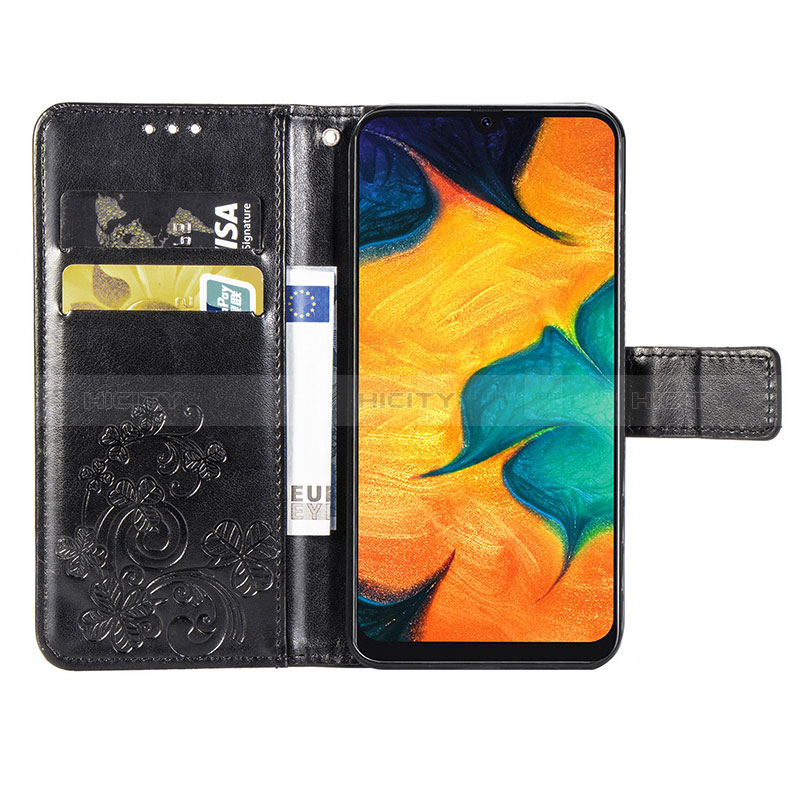 Custodia Portafoglio In Pelle Fiori Cover con Supporto S02D per Samsung Galaxy A30