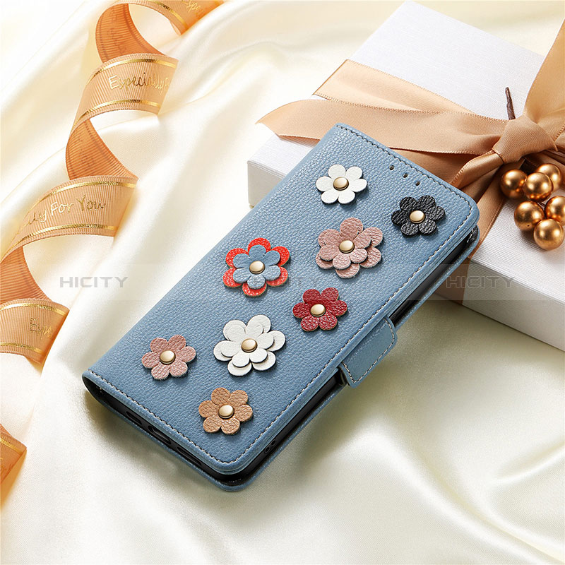 Custodia Portafoglio In Pelle Fiori Cover con Supporto S02D per Samsung Galaxy A42 5G