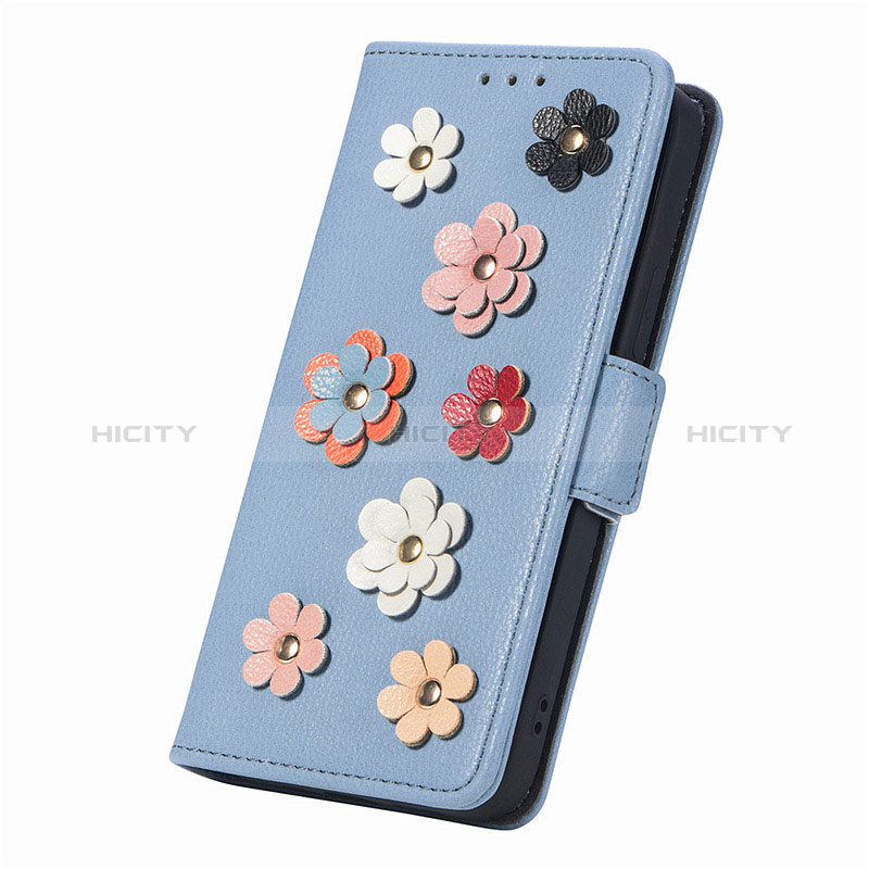 Custodia Portafoglio In Pelle Fiori Cover con Supporto S02D per Samsung Galaxy A42 5G