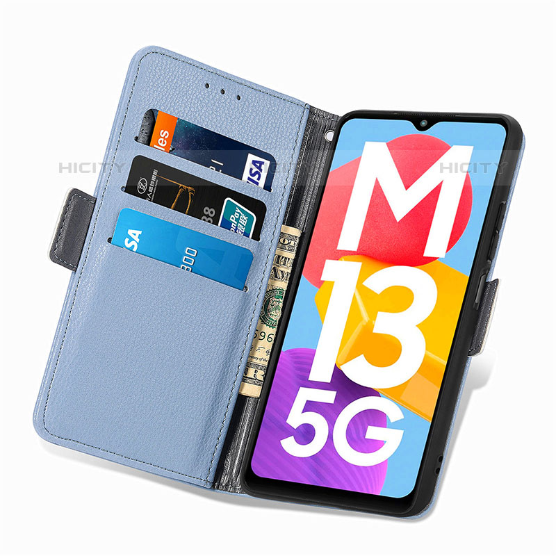 Custodia Portafoglio In Pelle Fiori Cover con Supporto S02D per Samsung Galaxy M13 5G