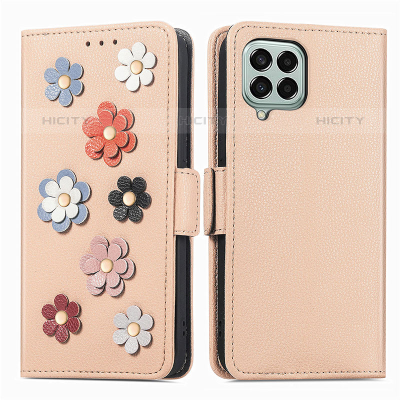 Custodia Portafoglio In Pelle Fiori Cover con Supporto S02D per Samsung Galaxy M33 5G