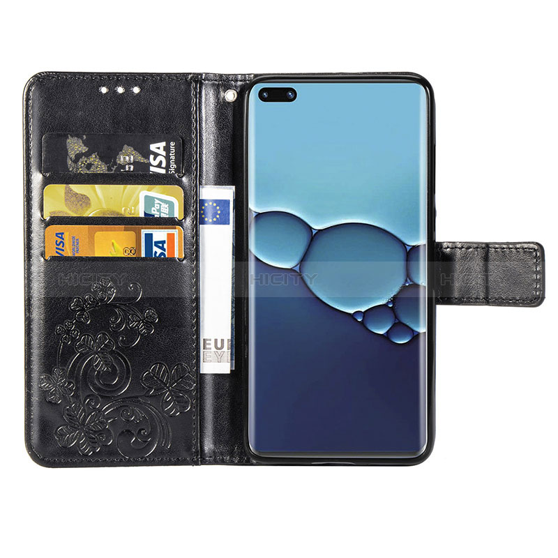 Custodia Portafoglio In Pelle Fiori Cover con Supporto S03D per Huawei P40 Pro