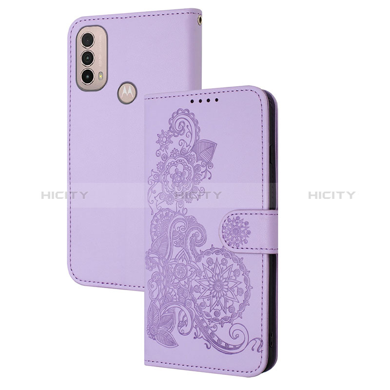 Custodia Portafoglio In Pelle Fiori Cover con Supporto Y01X per Motorola Moto E40