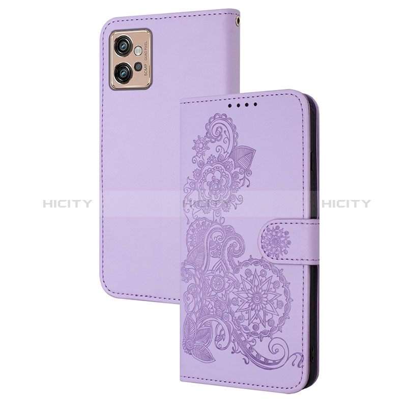 Custodia Portafoglio In Pelle Fiori Cover con Supporto Y01X per Motorola Moto G32