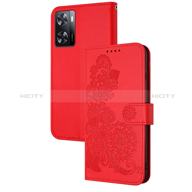 Custodia Portafoglio In Pelle Fiori Cover con Supporto Y01X per Oppo A57 4G