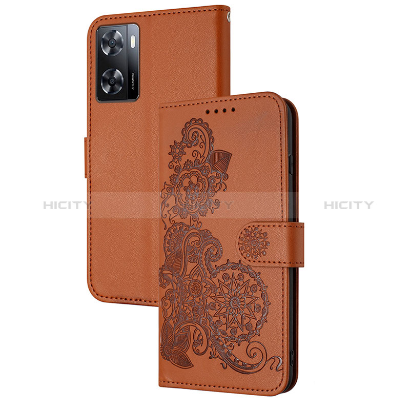 Custodia Portafoglio In Pelle Fiori Cover con Supporto Y01X per Oppo A57 4G