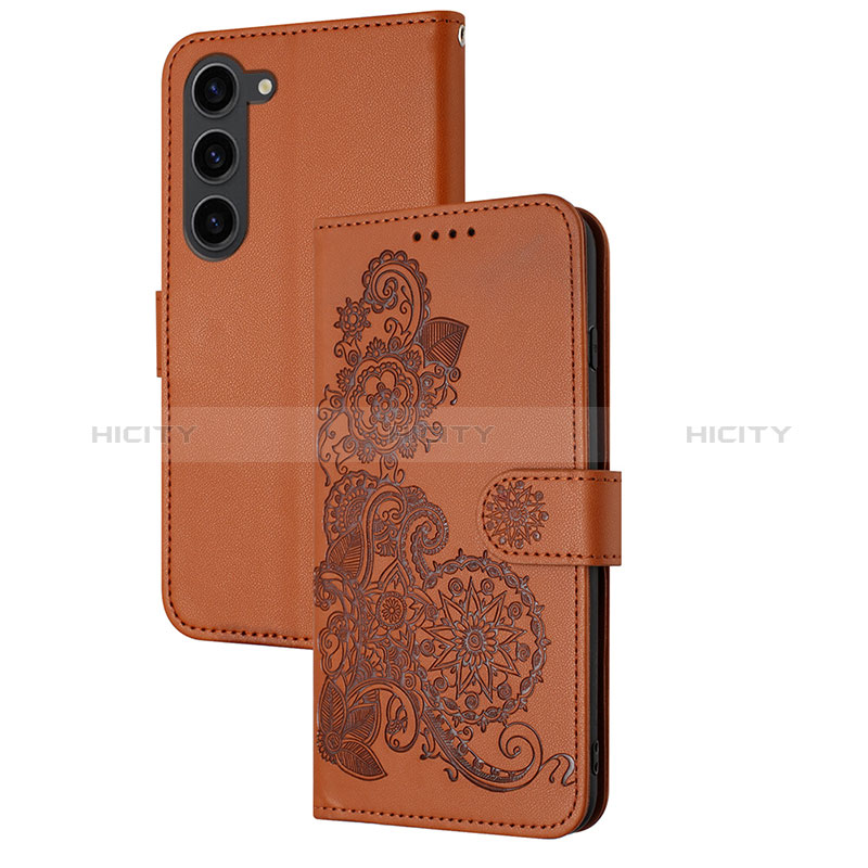 Custodia Portafoglio In Pelle Fiori Cover con Supporto Y01X per Samsung Galaxy S22 Plus 5G