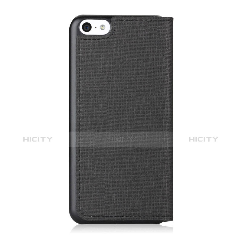 Custodia Portafoglio In Pelle per Apple iPhone 5C Nero