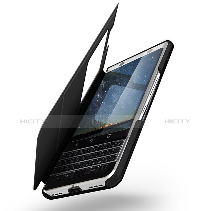 Custodia Portafoglio In Pelle per Blackberry KEYone Nero