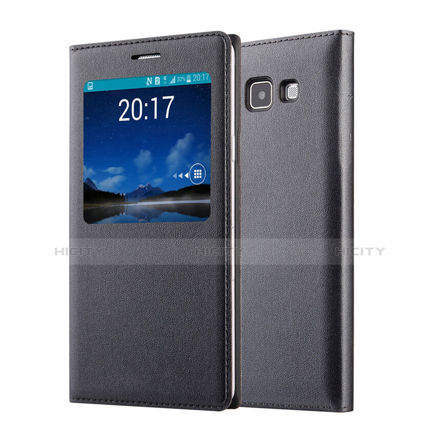 Custodia Portafoglio In Pelle per Samsung Galaxy A7 SM-A700 Nero