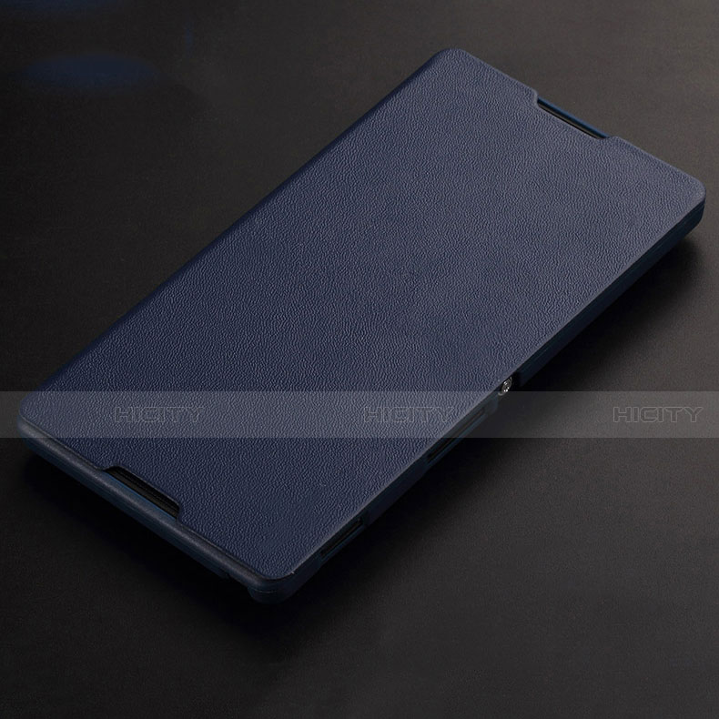 Custodia Portafoglio In Pelle per Sony Xperia C S39h Blu