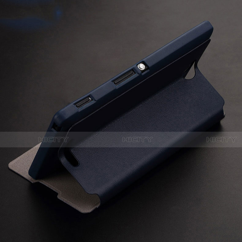 Custodia Portafoglio In Pelle per Sony Xperia C S39h Blu