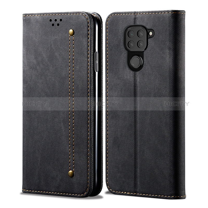 Custodia Portafoglio In stoffa con Supporto B01S per Xiaomi Redmi Note 9 Nero