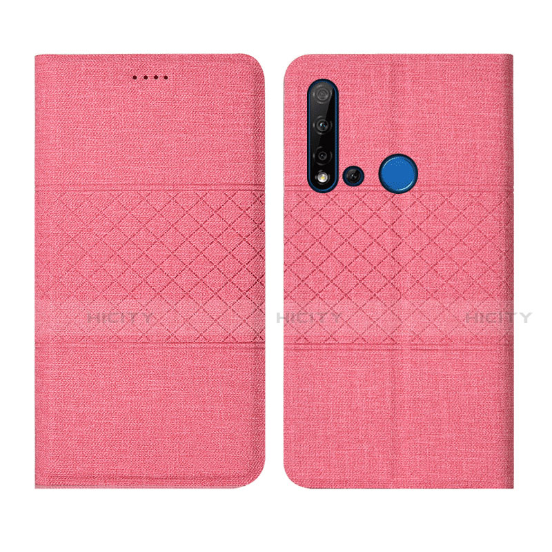 Custodia Portafoglio In stoffa con Supporto H01 per Huawei Nova 5i Rosa