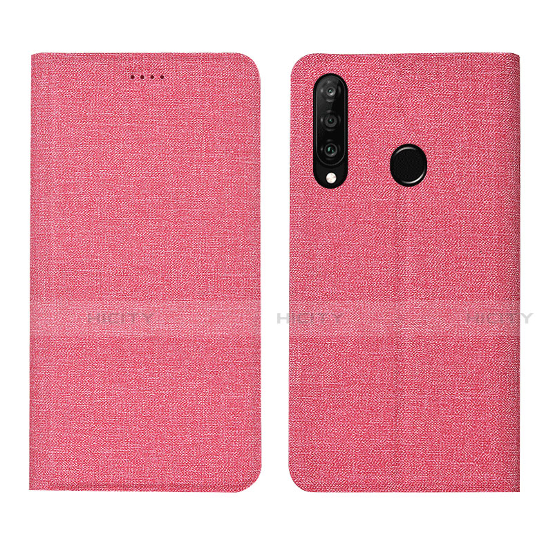 Custodia Portafoglio In stoffa con Supporto H01 per Huawei P30 Lite New Edition Rosa