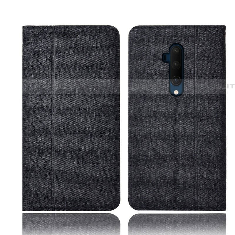 Custodia Portafoglio In stoffa con Supporto H01 per OnePlus 7T Pro Nero