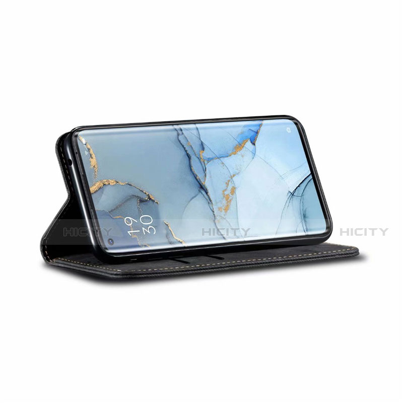 Custodia Portafoglio In stoffa con Supporto H01 per Oppo Reno3 Pro