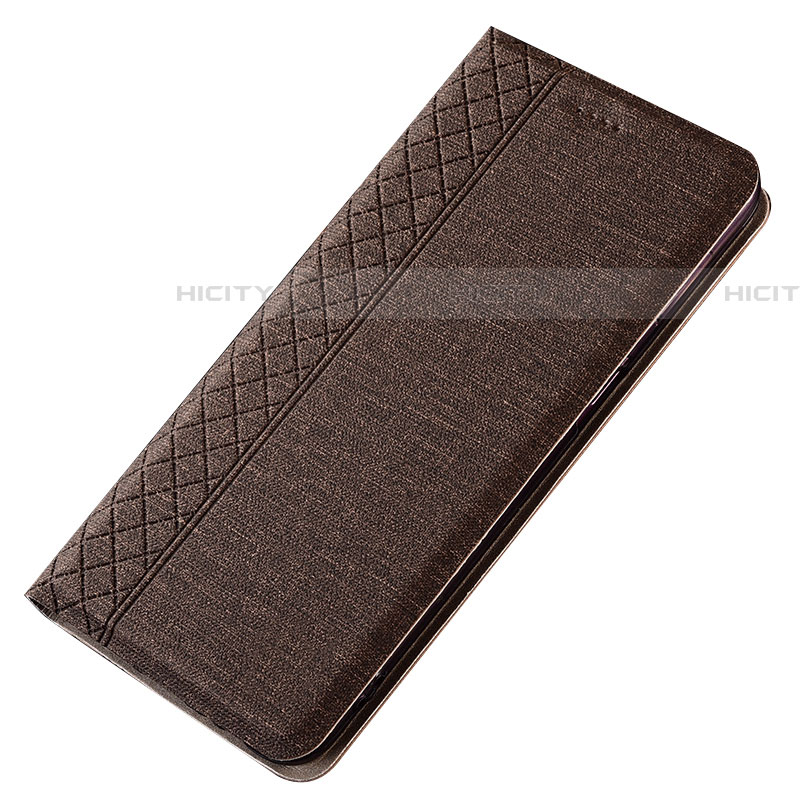 Custodia Portafoglio In stoffa con Supporto H01 per Samsung Galaxy A70 Marrone