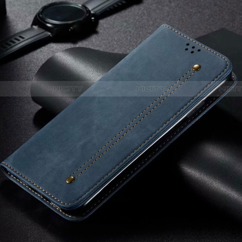 Custodia Portafoglio In stoffa con Supporto H01 per Samsung Galaxy S20 Ultra Blu