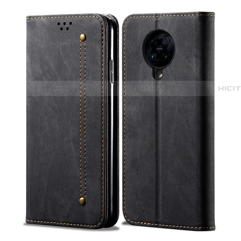 Custodia Portafoglio In stoffa con Supporto H01 per Xiaomi Redmi K30 Pro 5G Nero