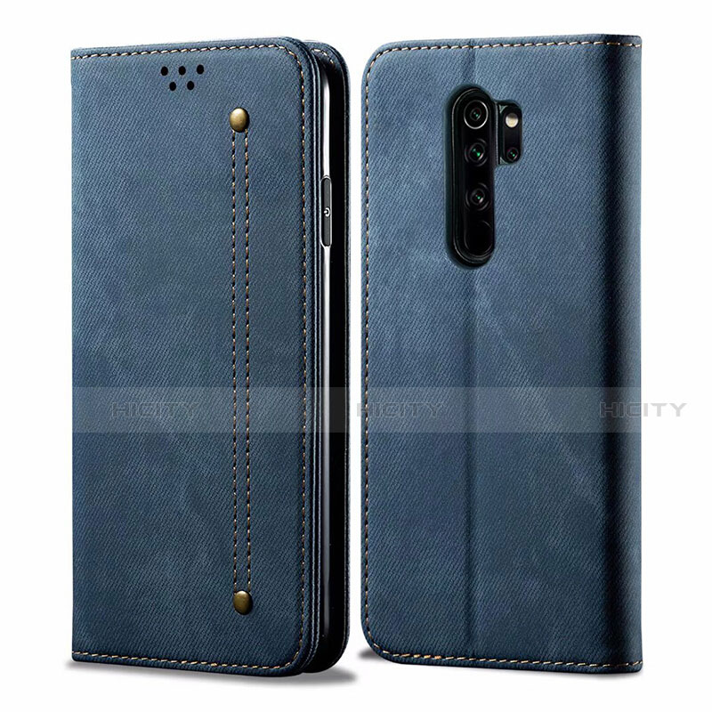 Custodia Portafoglio In stoffa con Supporto H01 per Xiaomi Redmi Note 8 Pro Blu