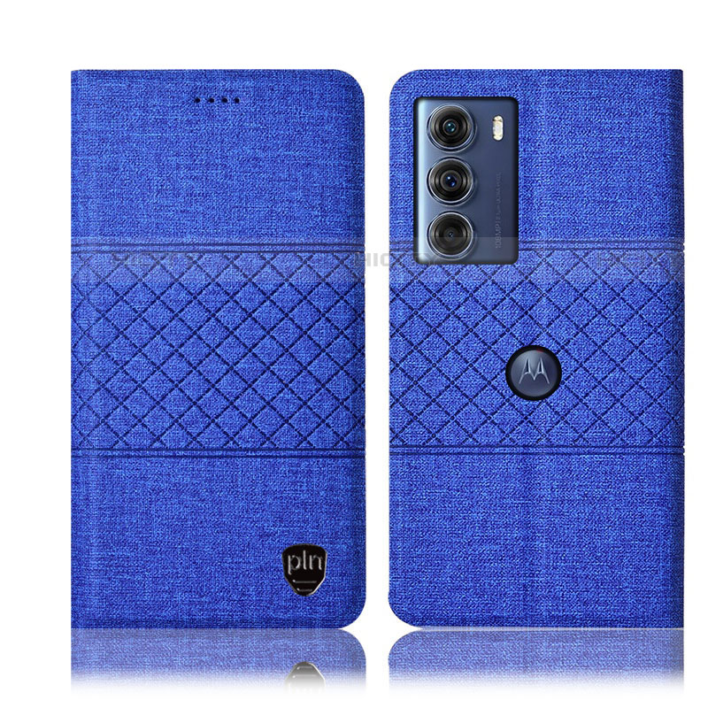 Custodia Portafoglio In stoffa con Supporto H12P per Motorola Moto Edge S30 5G Blu
